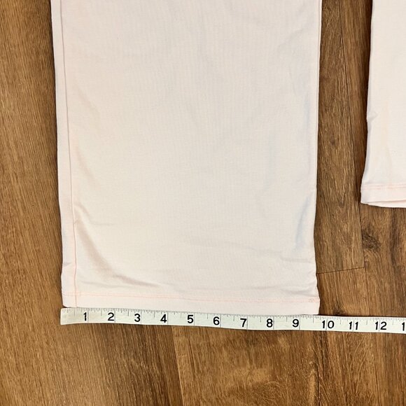 NEW Cotton Jersey Straight Leg Wide Leg Pants Light Pink Sz S - Picture 7 of 10